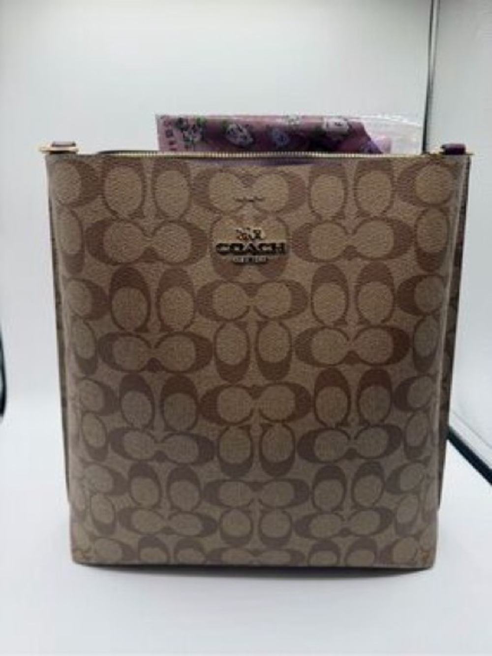 Coach Tan and Khaki bucket bag